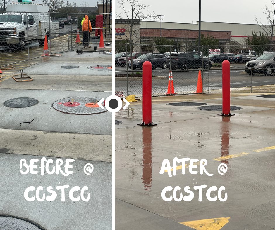 Code 3 Cleaning commercial concrete surface cleaning before-and-after result