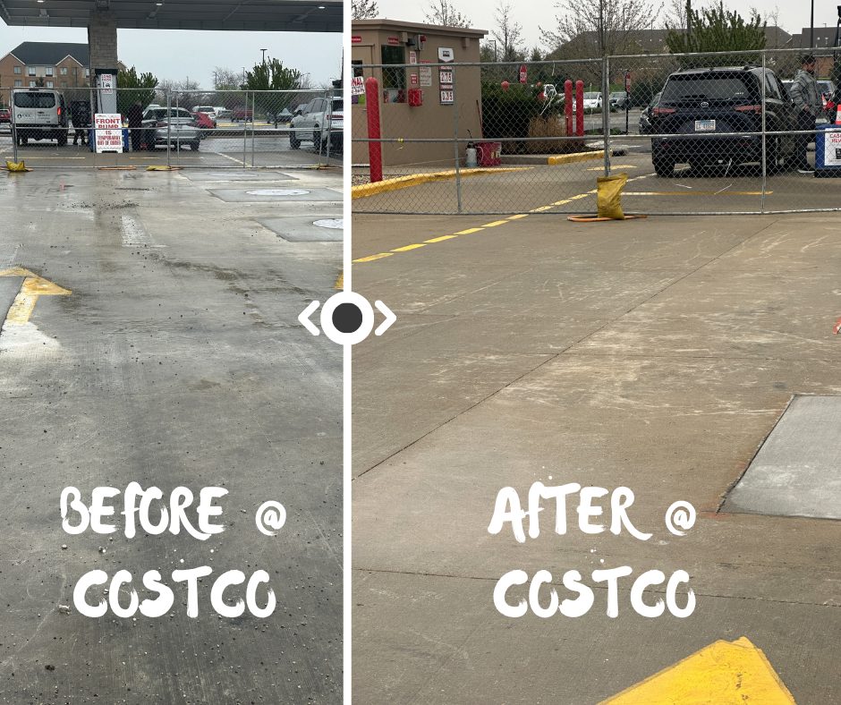 Code 3 Cleaning commercial concrete surface cleaning before-and-after result