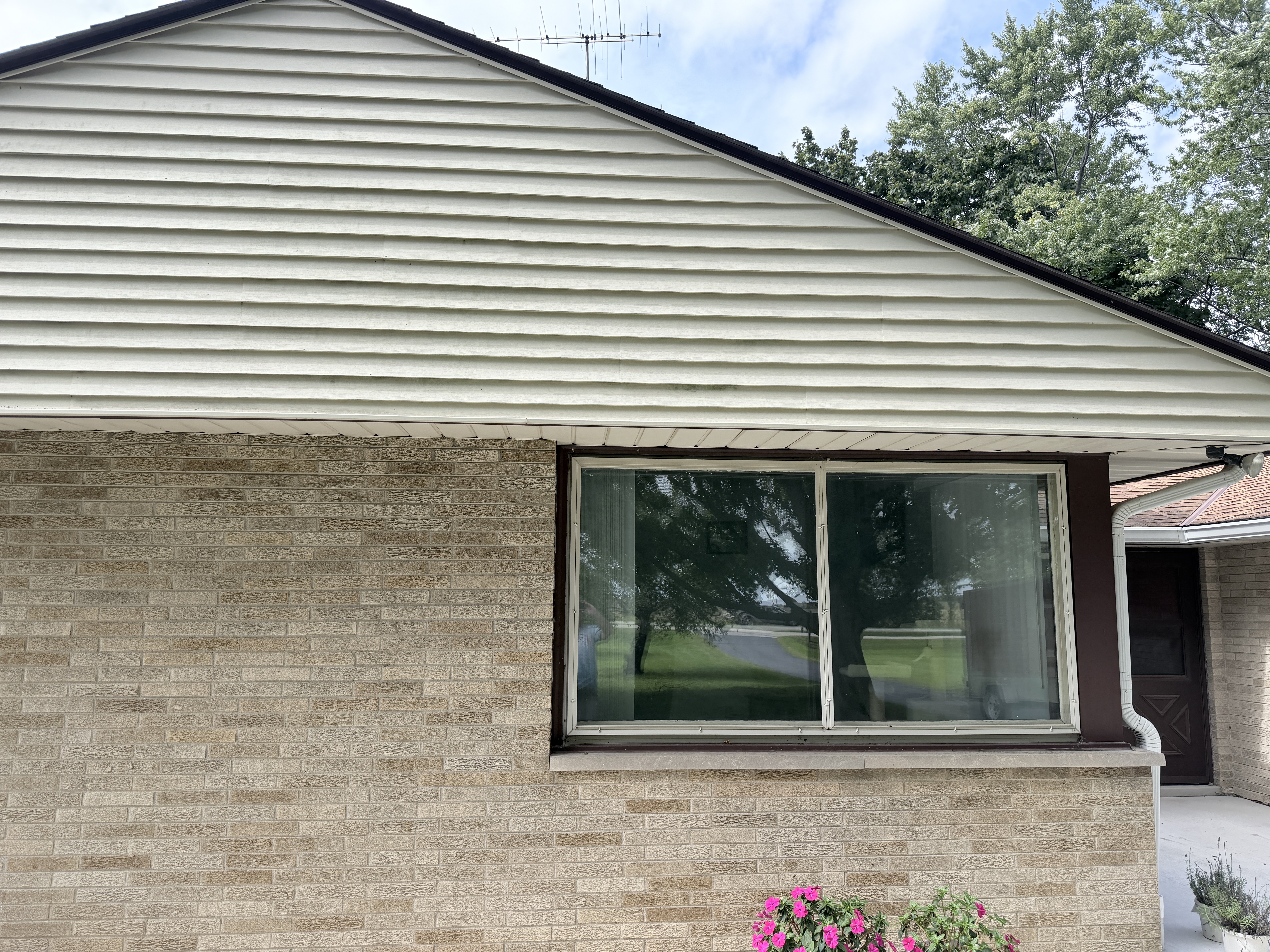 Before House Washing project in Kenosha, WI