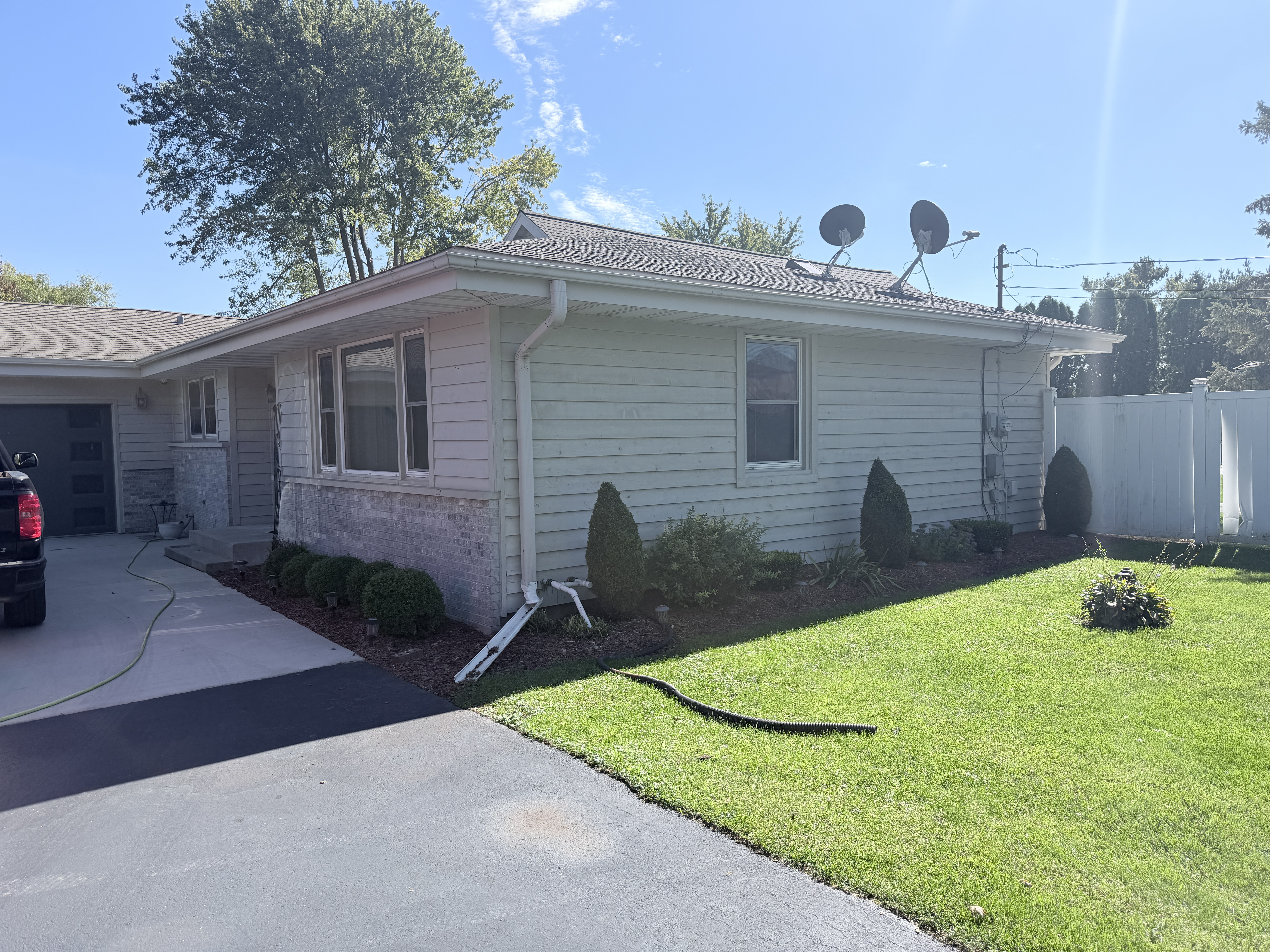 Before House Washing project in Bristol, WI