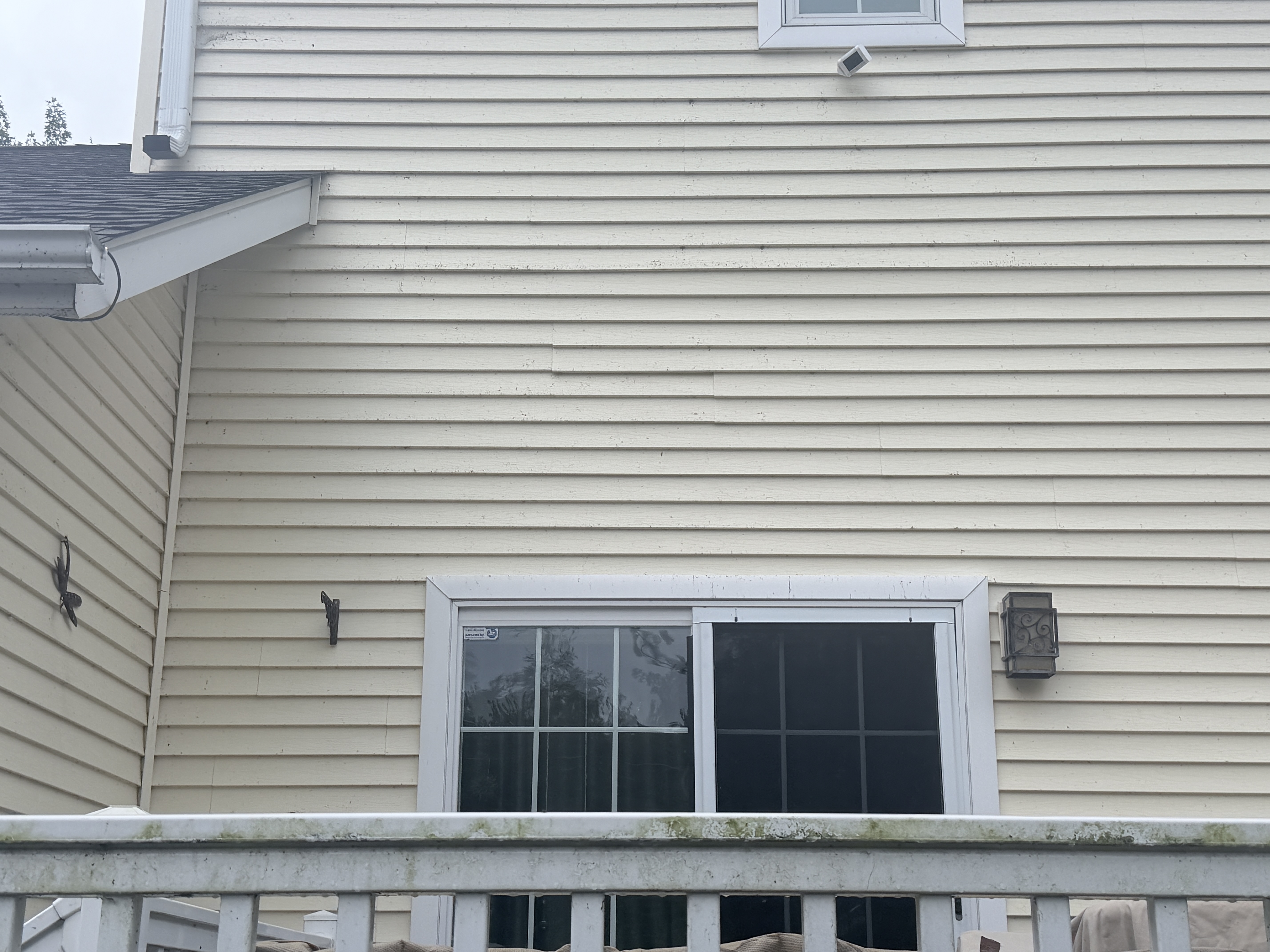Before house washing and fence cleaning in Pleasant Prairie, WI by Code 3 Cleaning — pair 9 of 10, project #1936